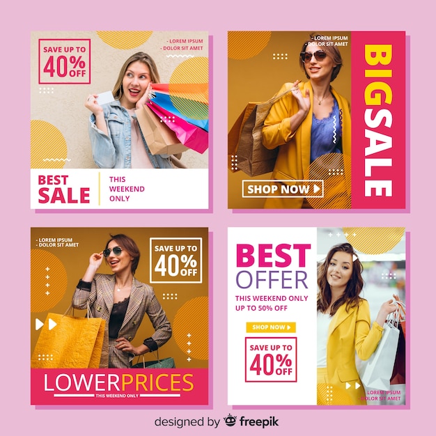 Sale instagram post collection with image