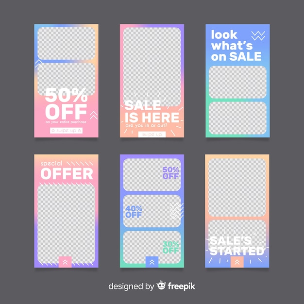 Free vector sale instagram stories template collection