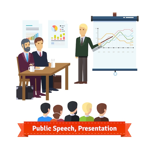 Free Vector sale presentation, team building speech