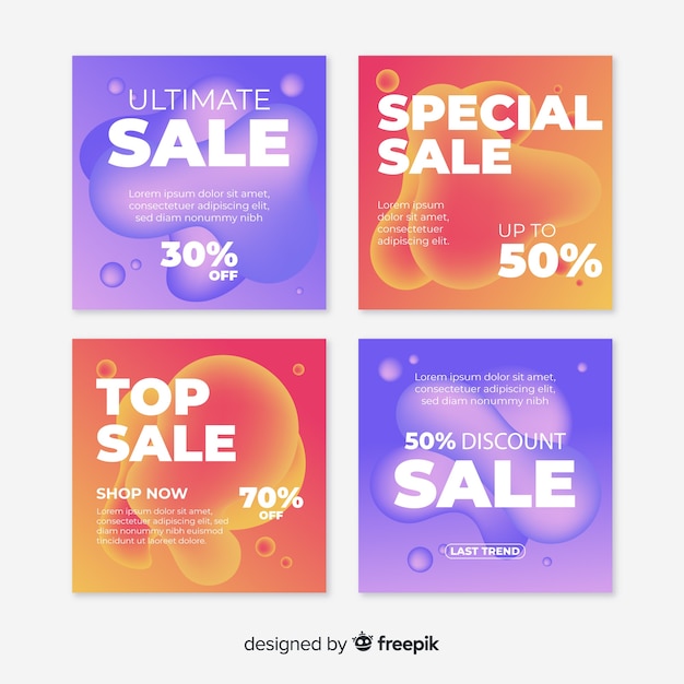 Free Vector sale promotion banners for social media