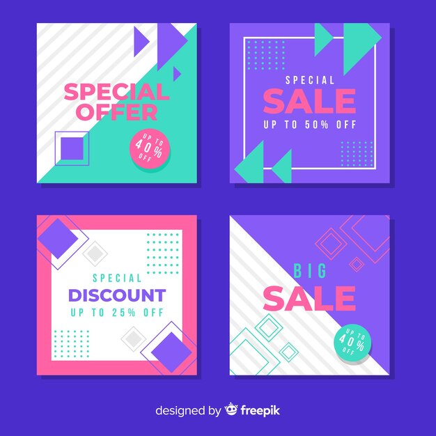 Sale promotion banners for social media