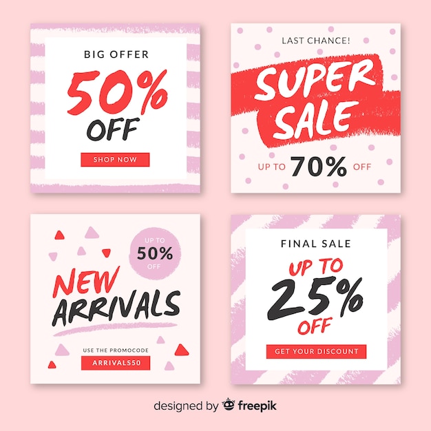 Free Vector sale web banner for social media