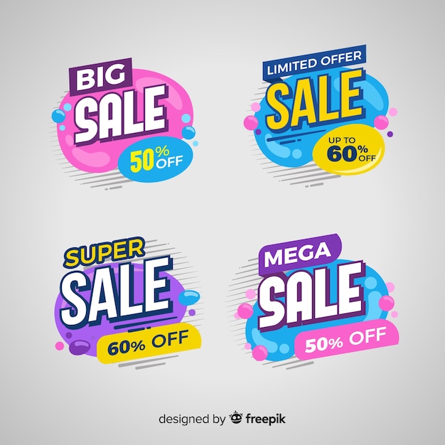 Free Vector sales banner collection in abstract style