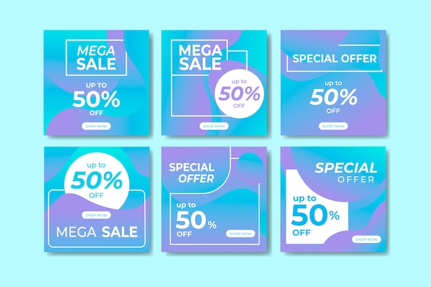 Free Vector sales instagram post collection