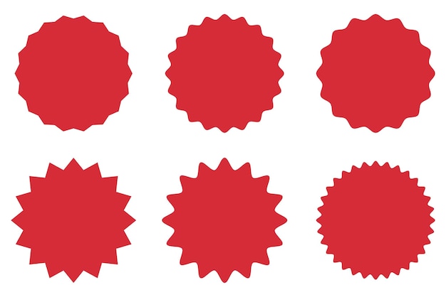 Free Vector sales red round stars set