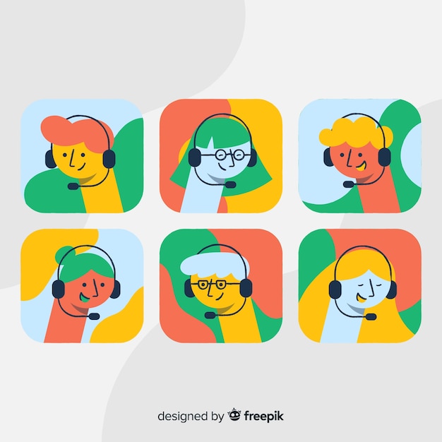 Free vector sample of call center avatars