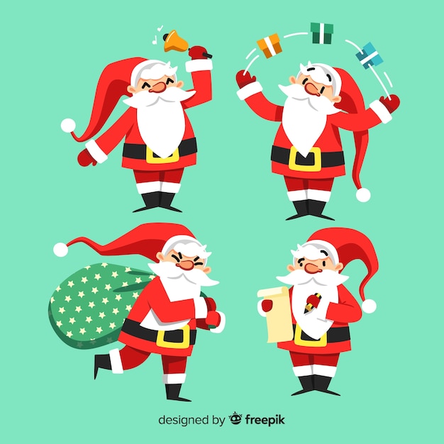 Free Vector santa claus collection