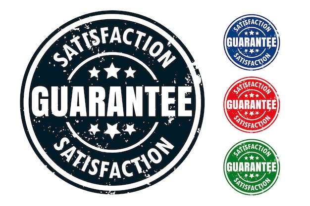 Free Vector satisfaction guarantee rubber stamp seal design set