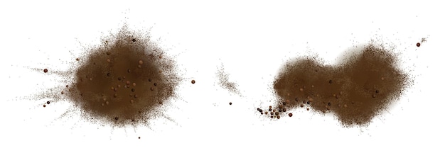 Free Vector scatters of black pepper seeds and powder