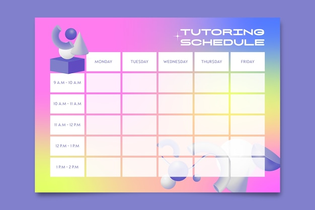 Free Vector schedule template design