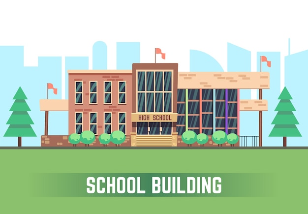 Free Vector school building background