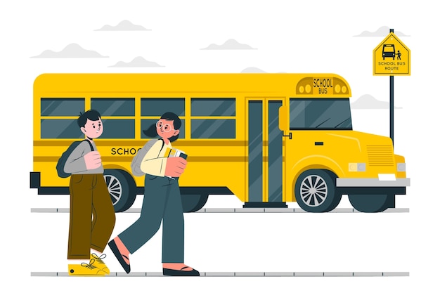 Free Vector school bus concept illustration