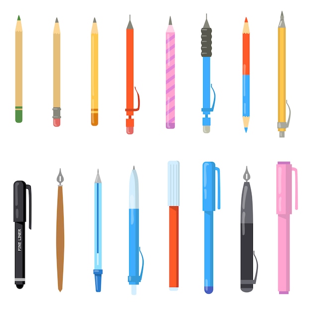 Free Vector school pens set