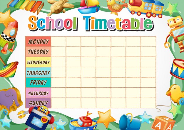 School timetable template