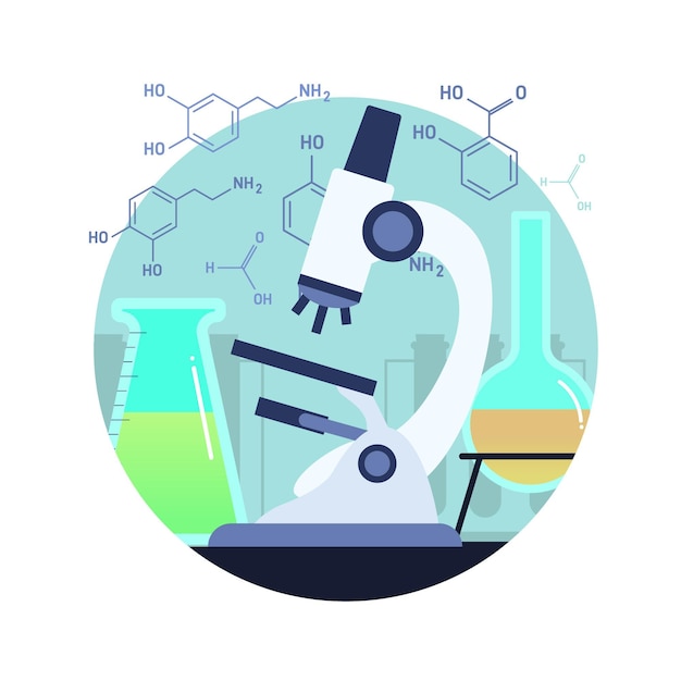 Free Vector science concept with microscope