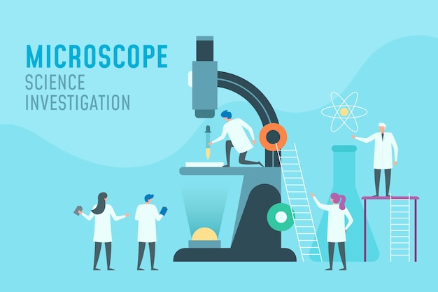 Free Vector science concept with microscope