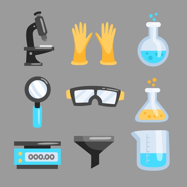 Free Vector science lab objects isolated on background