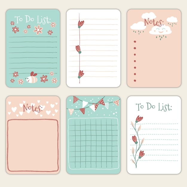 Free Vector scrapbook notes & cards