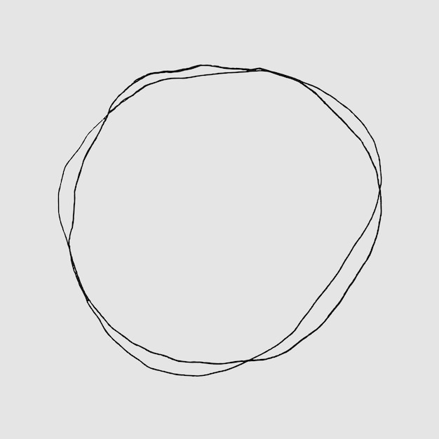 Free Vector scribble round line frame vector drawing