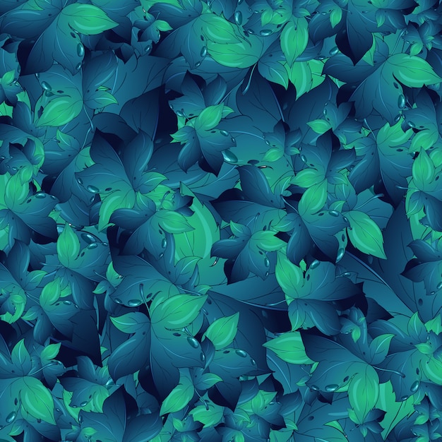 Seamless dark green leaves background