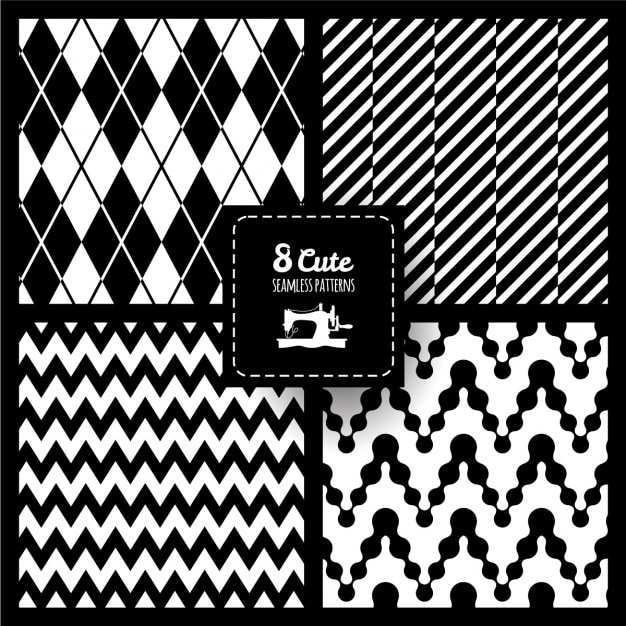 Free vector seamless fabric pattern set