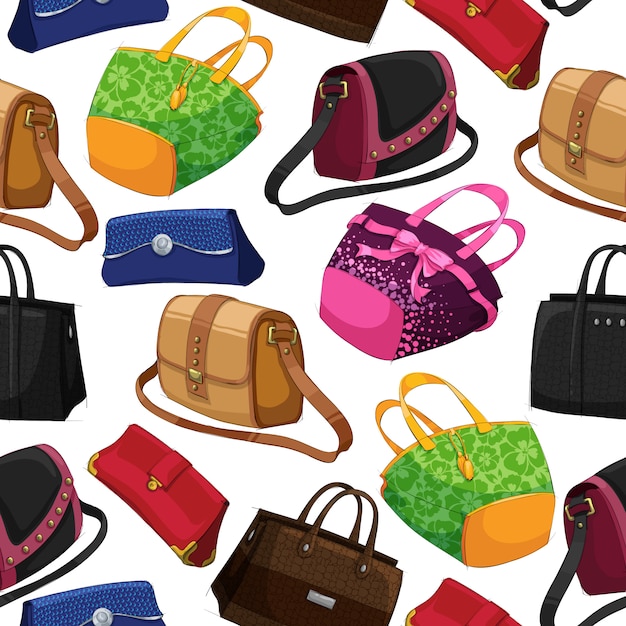 Seamless woman's fashion bags background