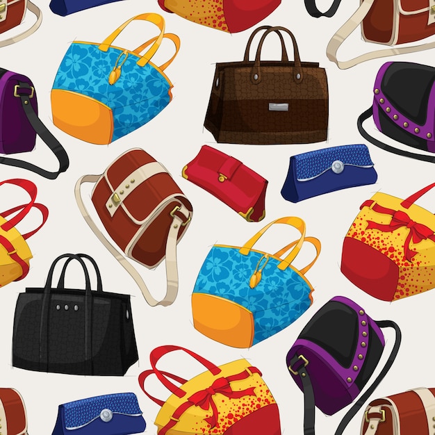 Free Vector seamless woman's fashion bags pattern