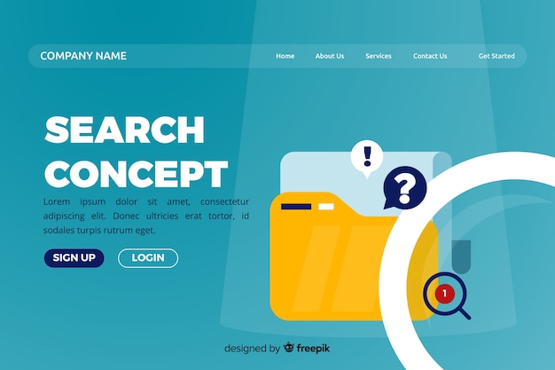 Search concept for landing page