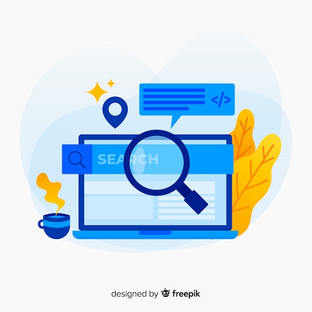 Free vector search concept for landing page