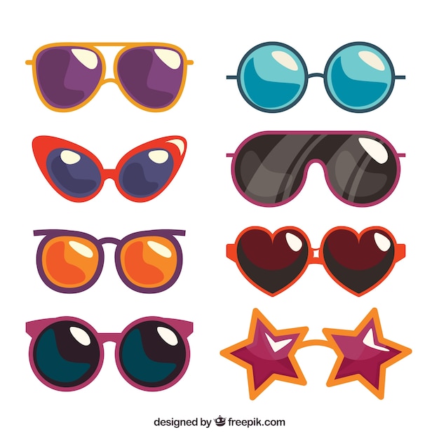 Seasonal sunglasses collection in flat syle