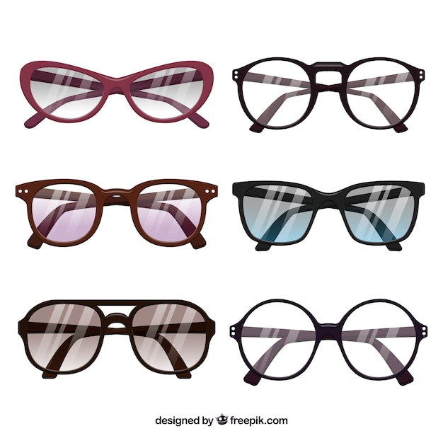 Free vector seasonal sunglasses collection in flat syle