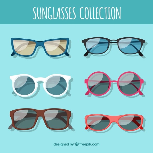 Seasonal sunglasses collection in flat syle