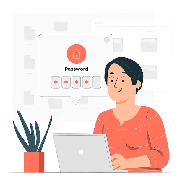 Free Vector secure login concept illustration