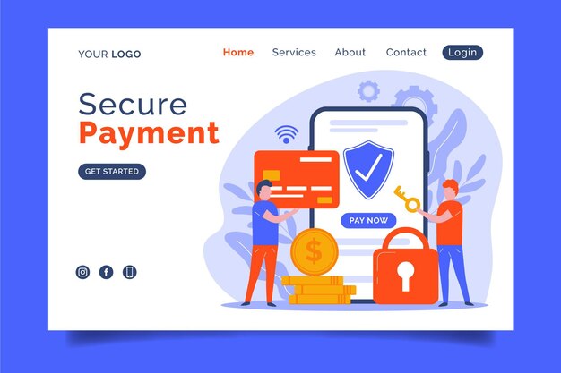 Secure payment landing page