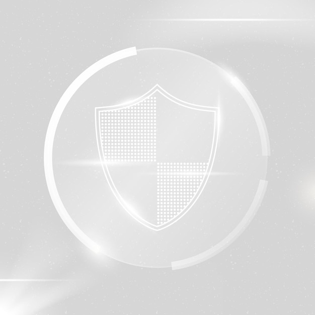 Free vector security shield vector cyber security technology in white tone