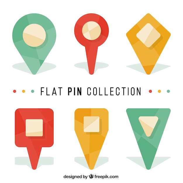 Free Vector selection of flat pointers with geometric designs