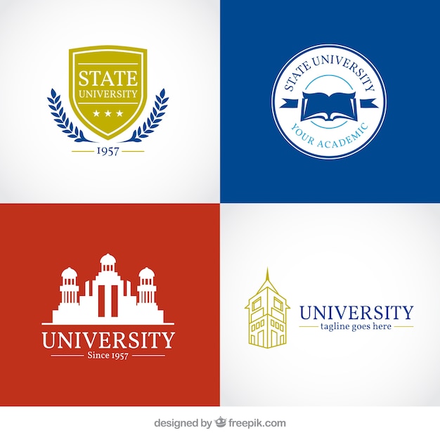 Free Vector selection of university logos