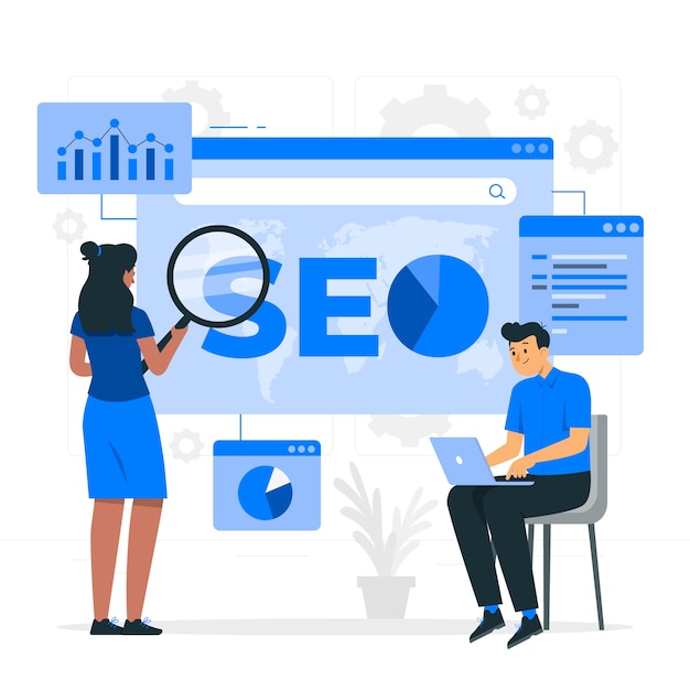 Free Vector seo analytics concept illustration