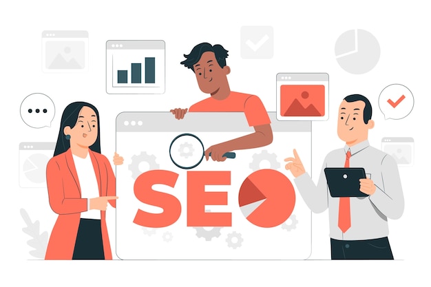 Free Vector seo analytics team concept illustration