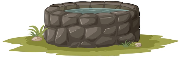 Free Vector serene stone well in nature