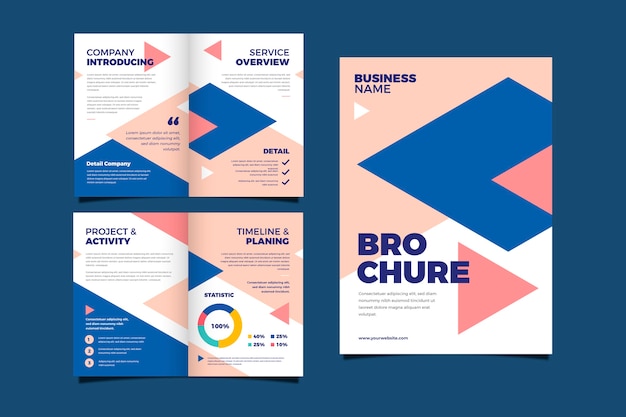 Free Vector set of abstract brochure concept