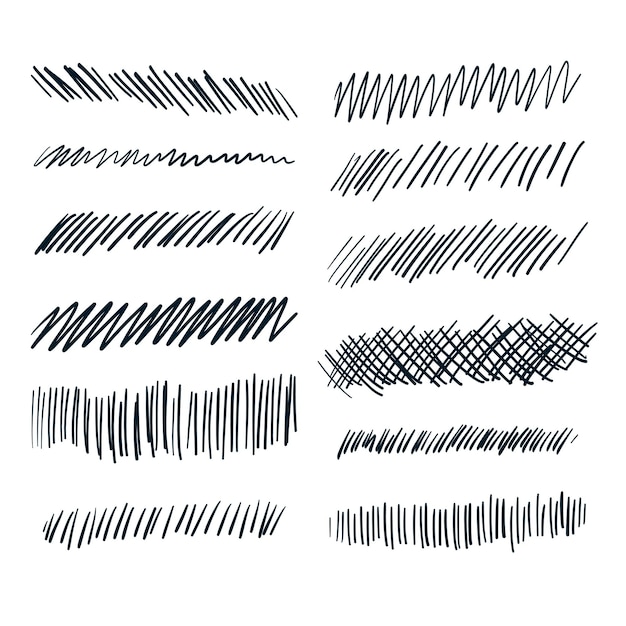 Free Vector set of abstract pen sribbles