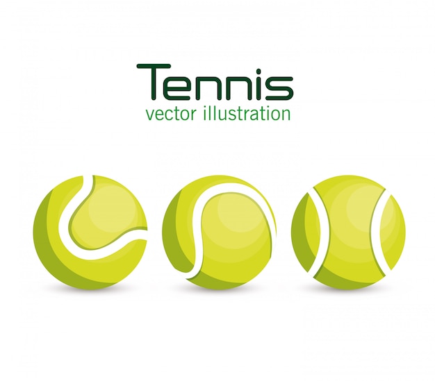 Free vector set ball tennis sport
