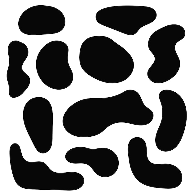 Free Vector set of black blobs flat