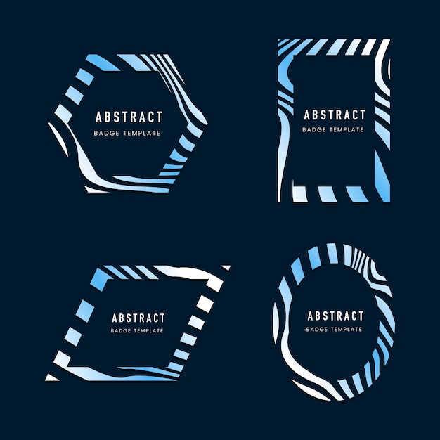 Free Vector set of blue abstract badge template