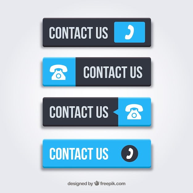 Free vector set of blue contact buttons