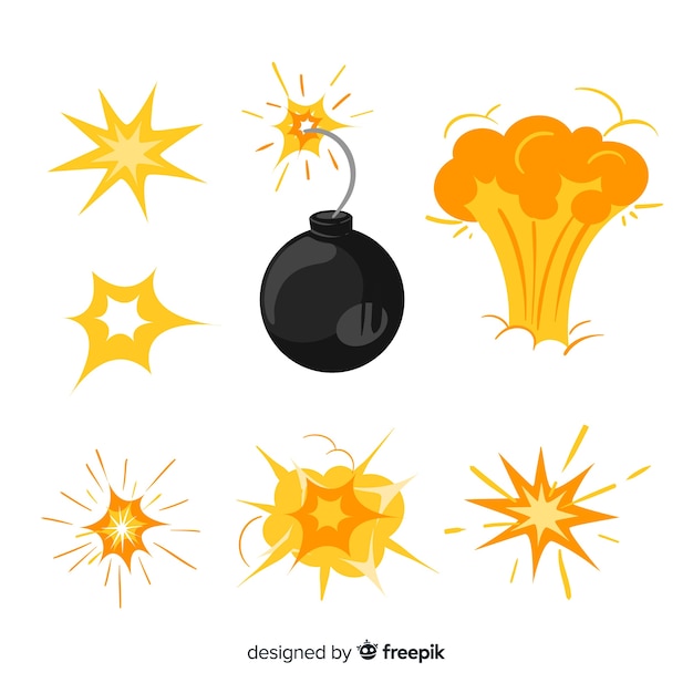 Free Vector set of bomb explosion effects