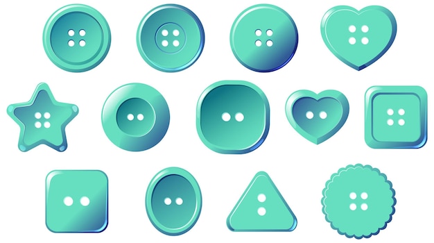 Free vector set of button in different shapes