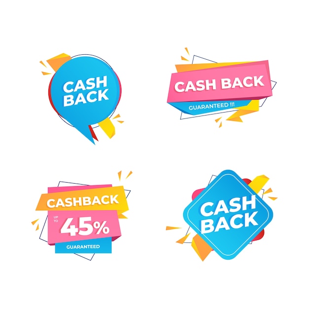 Free Vector set of cashback labels