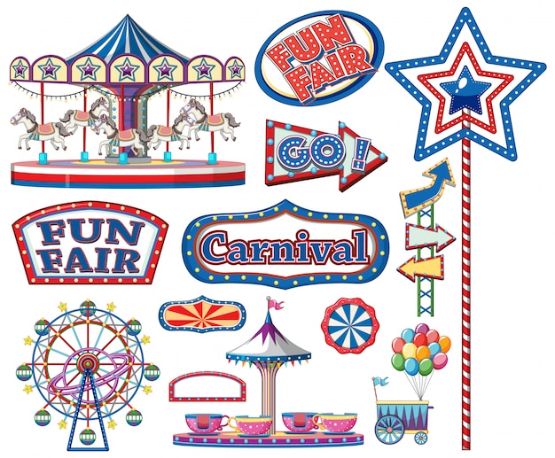 Free Vector set of circus items